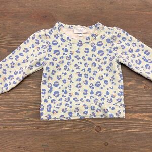 Mini hero 12/18m blue & teal cheetah print pullover sweater